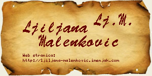 Ljiljana Malenković vizit kartica